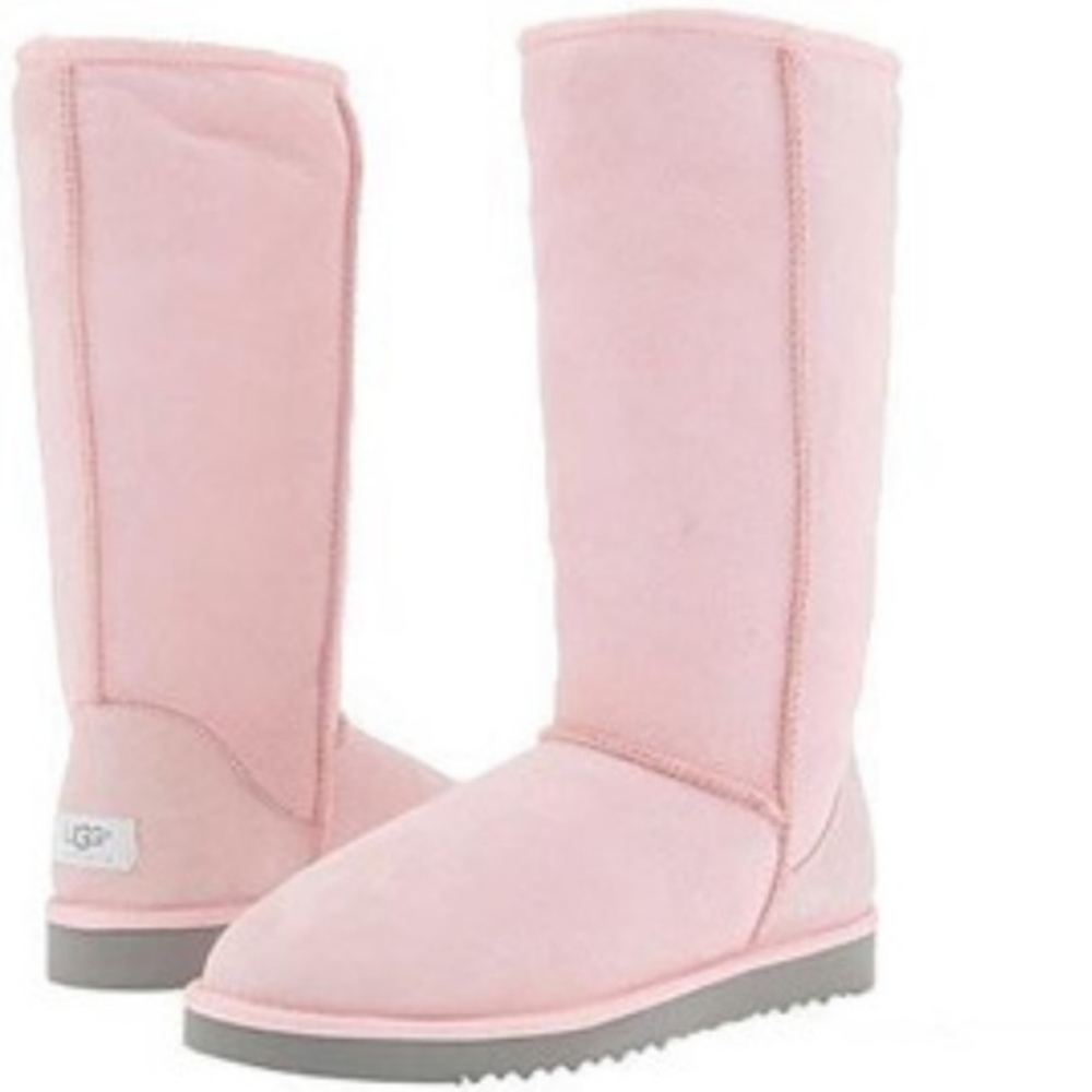 COPY - UGG Classic Tall Baby Pink Suede Boot Shee…